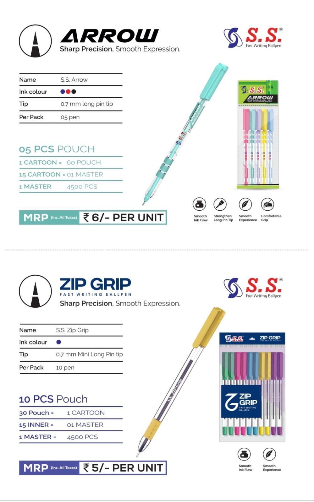 S.S. Arrow ballpen catalog