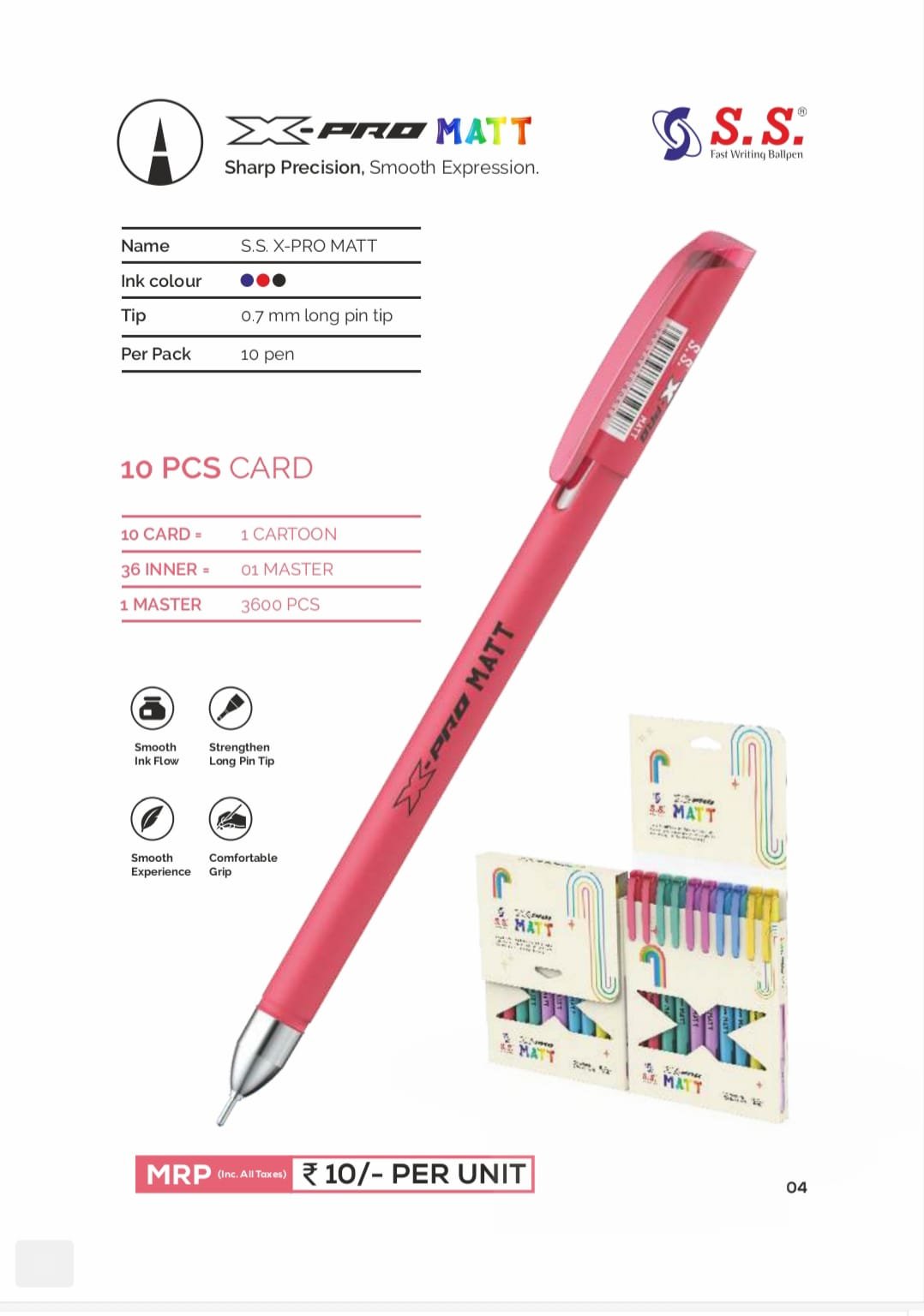 S.S. X-Pro Matt ballpen catalog